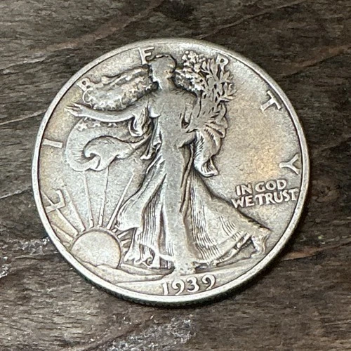 1939 AU Walking Liberty Half Dollar 90% Silver