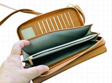 RONSIN Wristlet Orhanizer Wallet Crossbody Bag Vegan Leather RFID Blocking