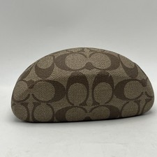 COACH Signature C Monogram Brown Hard Clamshell Sunglasses Eyeglasses Case