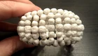 STUNNING VINTAGE ESTATE CHUNKY MILK GLASS BEADED WRAP BRACELET! G30278