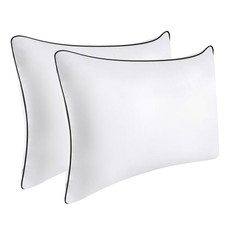 Medium Firm King Size Cooling Bed Pillows White 2 Pack Set