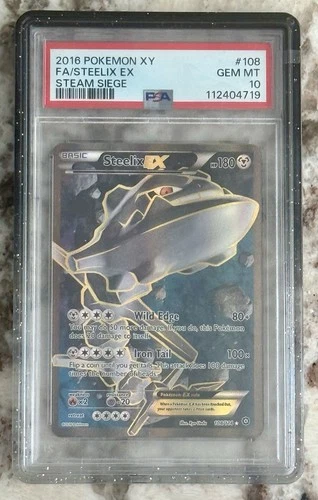 2016 POKEMON XY STEAM SIEGE #108 FULL ART/STEELIX EX PSA 10