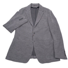 Canali Textured Jersey Knit Sport Coat Mens 44R Italy 54R Gray Wool Jacket