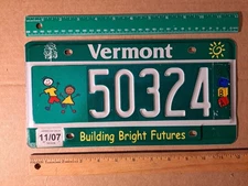 License Plate, Vermont, 2007, Specialty: Building Bright Futures, Children 50324
