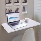 Wall Mounted Floating Folding Desk Computer PC Laptop Work Study Table White — photo 8