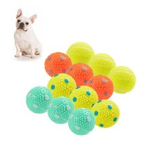 Dog Balls 12 Pcak, 9 Latex Balls and 3 Tennis Balls for Small Dogs and Puppie...