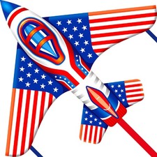 Flag Airplane Kite Easy to Fly Kids Kites for 57 45", Red Blue