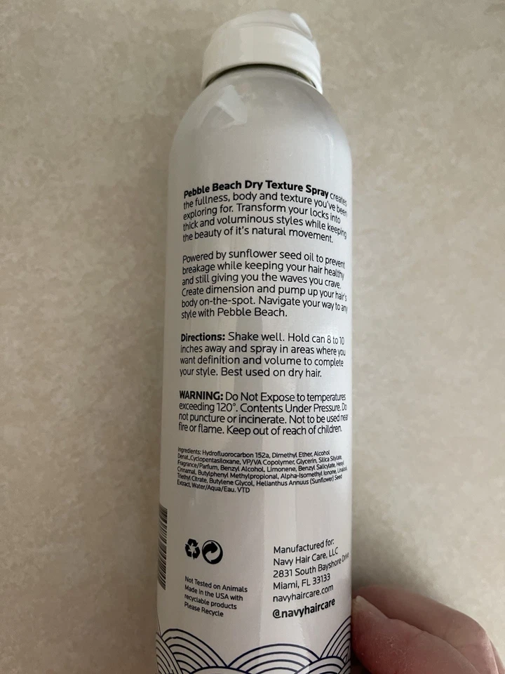 NAVY Hair Care Pebble Beach Dry Texture Volumizing Spray Paraben Free 7oz NEW - Image 2 of 3