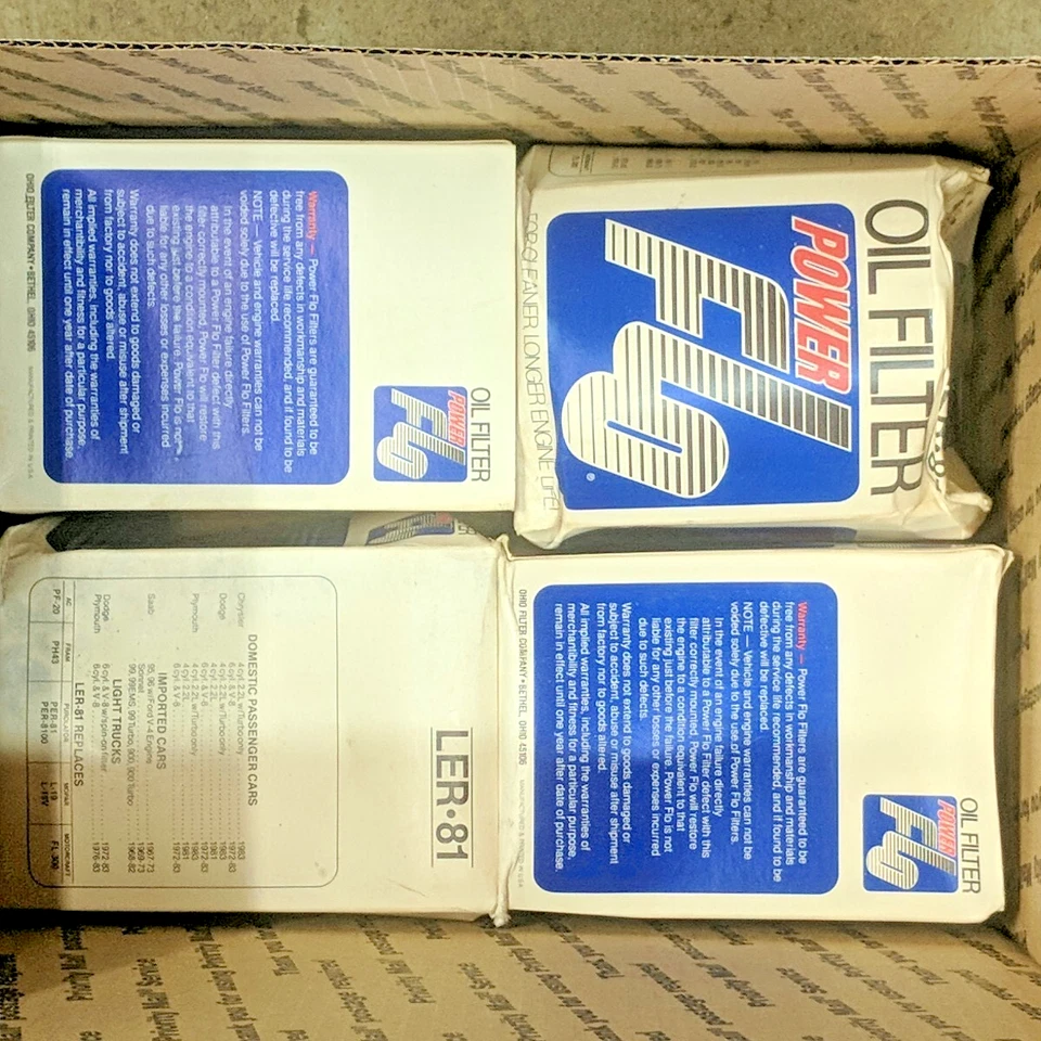 4 filtros de aceite PowerFlo LER81 para Chrysler Plymouth Dodge 2,2 L Saab Sonnet Nuevo de Lote Antiguo Foto 4 de 4