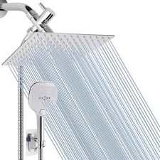 Dual Shower Head Combo - 12" Rainfall Shower Head and 4.7" Handheld w/ 3 Setting