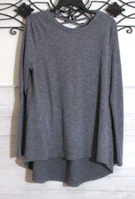 Anthropologie Doe & Rae Womens Knit Top Size L Long Sleeve Blue Round Neck