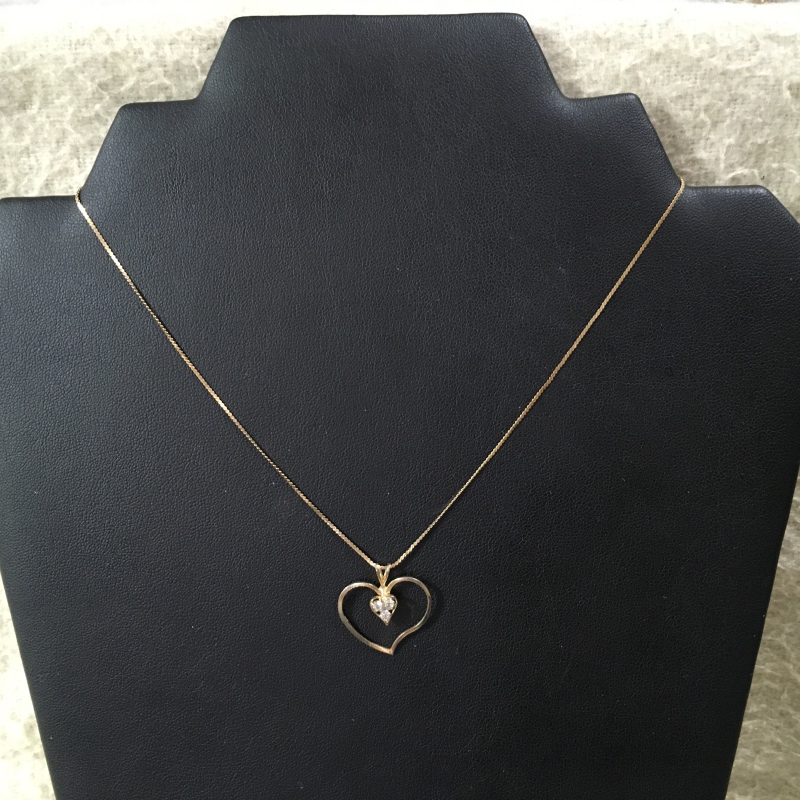 14K Solid Yellow Gold 2g - Solid Necklace Heart 3… - image 2