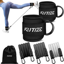 Ankle Resistance Bands Adjustable 3 Level Cuffs Set Portable Leg Glute Home Gym
