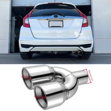 For Honda Jazz Fit 2008-14 9.5" Dual Exhaust Tip 2.5" In 3.5" Outlet Angled Cut