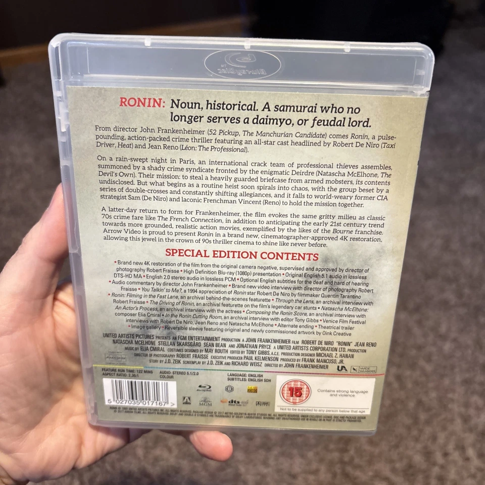RONIN (1998, Blu Ray) REGION B Arrow Video Limited w Booklet - Image 2 of 3