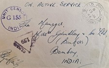 India WW2 13/1/ 1944 FPO 699 Bombay Censor Postal Cover C7