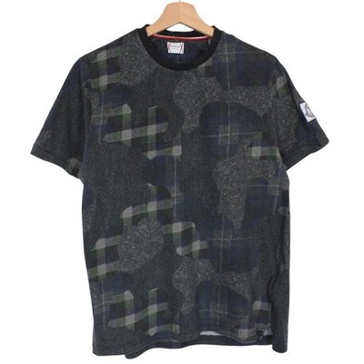 Moncler Gamme Bleu dunkelgrau Logo Kurzarm T-Shirt