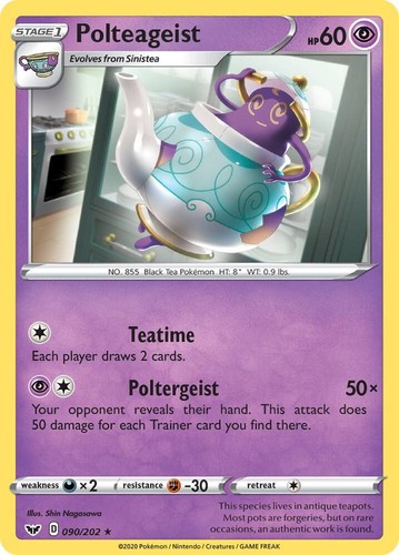 Polteageist - SWSH01: Sword & Shield Base Set #090/202 - NM - Pokémon TCG