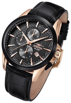 FIREFOX ADVENTURER Chronograph Herrenuhr FFS195 schwarz rosevergoldet 10 ATM
