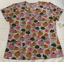 Divine Stretch By JDM Scrub Top Thanksgiving Size Large