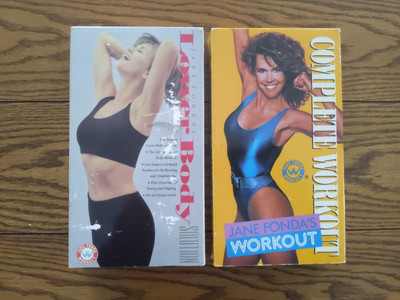 2 VHS tape Jane Fonda's Complete workout & Jane Fonda's Lower body solution