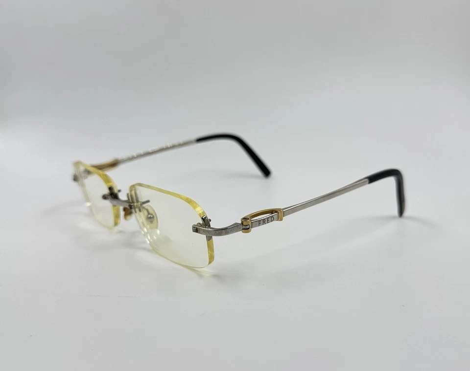 Monturas de gafas vintage Fred ABERDEEN 017 platino-oro sin montura raras auténticas Foto 2 de 4