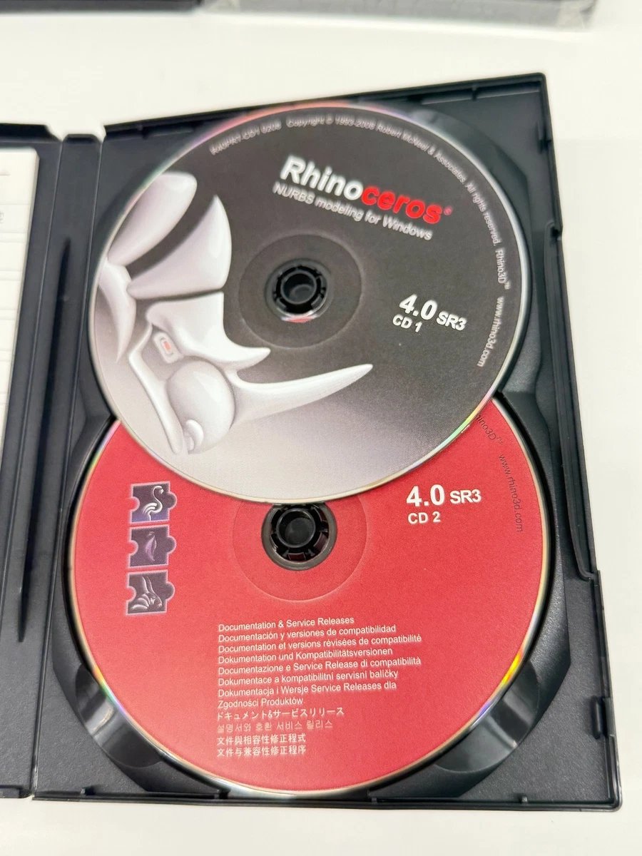 Rhinoceros 4.0 Educativo NURBS Modelado Windows PC con Bongo Penguin AutoCAD CD