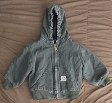 Vintage Carhartt Jacket Toddler Hooded Green Quilted YTJ130 MOS Size 2T Y2K