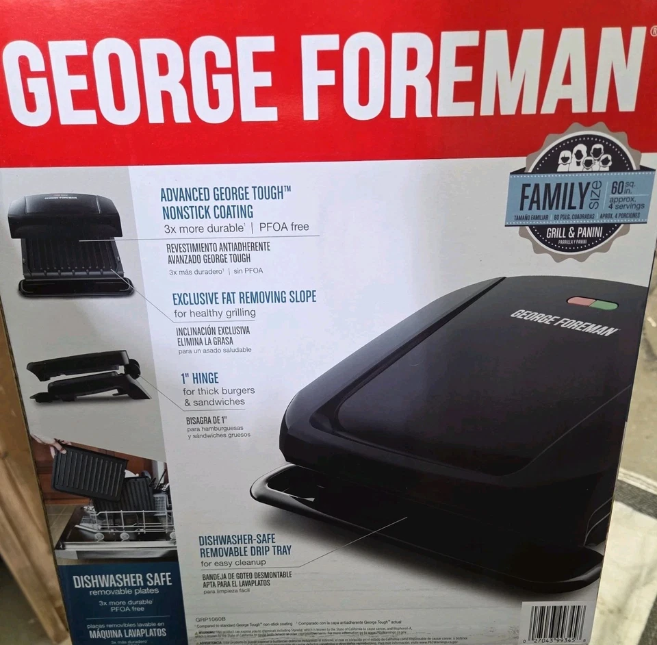 George Foreman Grill & Panini Press: Model GRp1060B, 5 Serving Grill - Black - Image 2 of 4