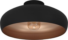 Eglo Mogano Vintage/Industrial Design Ceiling Light, Black Steel and Copper Col