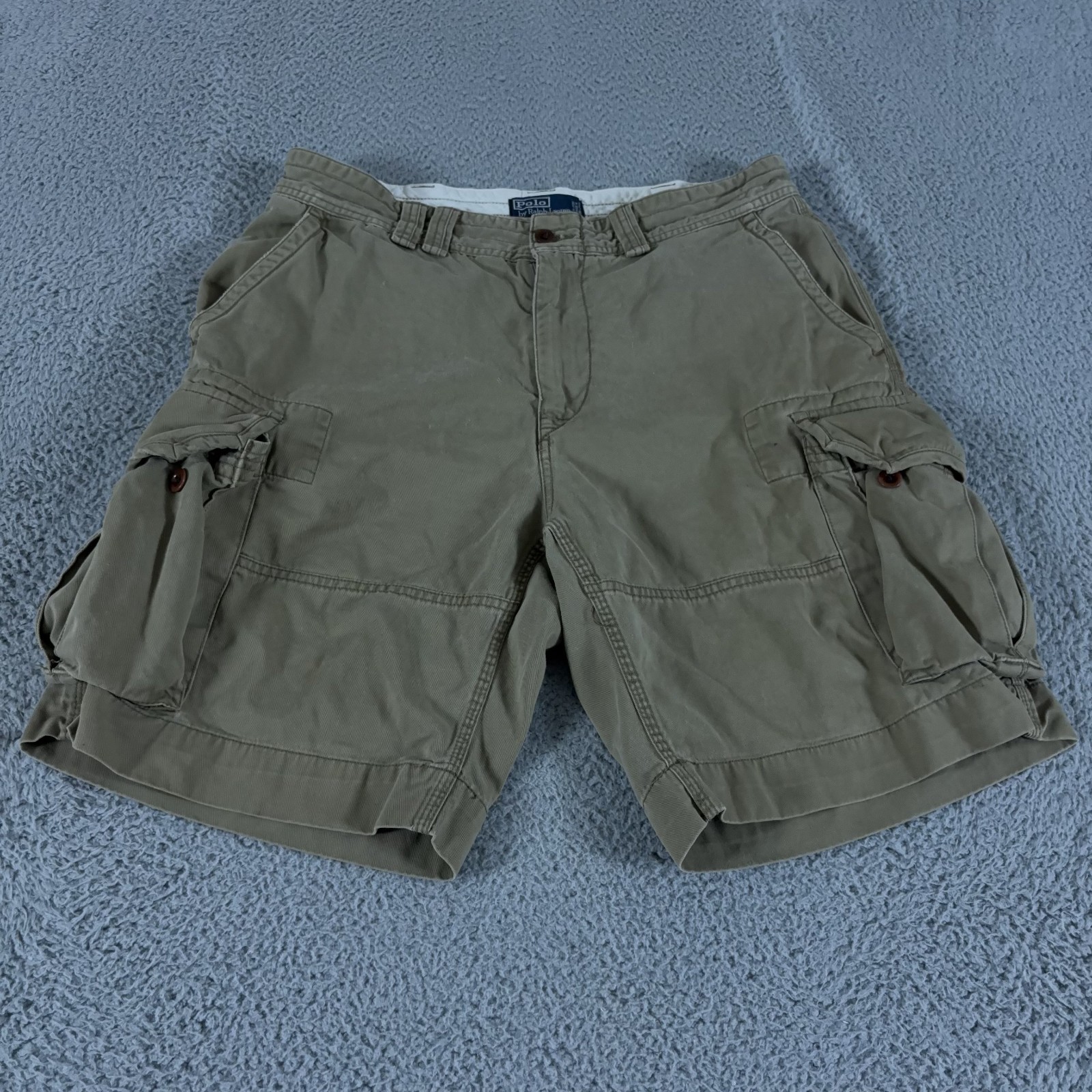 VINTAGE Polo Ralph Lauren Shorts Mens 34 Tan Cargo 10