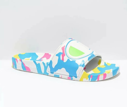 Champion IPO Camo White \u0026 Blue Slide 