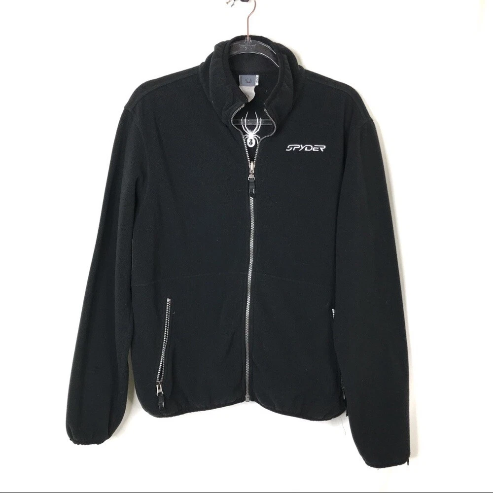 Spyder Mens Medium Black Fleece Zip Jacket Sweatshirt