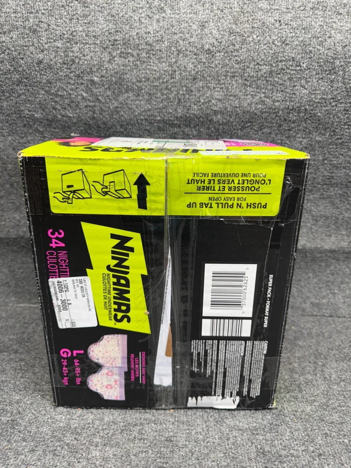 Ropa interior para mojar la cama nocturna Ninjamas niñas talla L 64-95 libras, 34 cuentas Foto 4 de 4