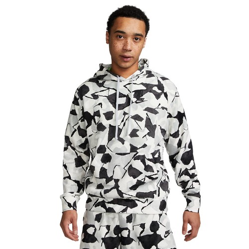 Nike Club Fleece Anthracite/Black DX0791-060 Men's French Terry Pullover Hoodie
