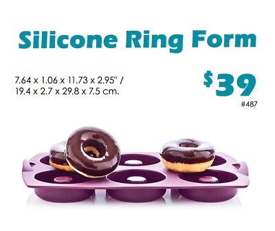 Tupperware Silicone Ring Form Donuts Cakes Brownies Krispie Treats Ice Mold