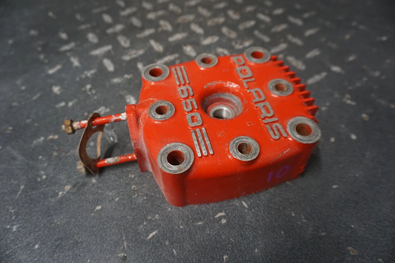 1988-1990 Polaris OEM Engine Motor Cylinder Head Red NOR Fin Classic SWE 500 650