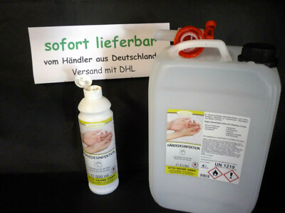 HändeDesinfektionsmittel Spender Flasche 6 Liter K. mit Ethanol  GP Liter 7,95