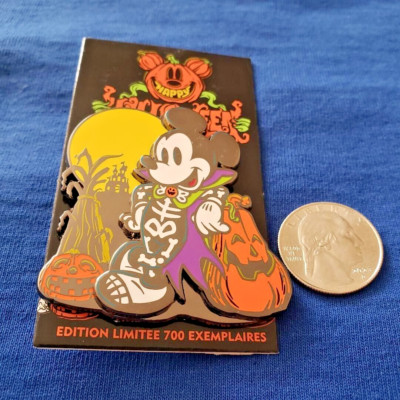 Disney Mickey Skeleton Halloween 2024 LE 700 Disneyland Paris Pin DLP Pumpkin