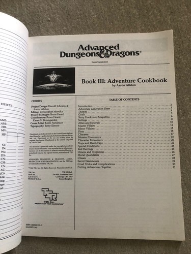 Advanced Dungeons & Dragons - Dungeon Masters Design Kit 9234 - TSR 1988 - Picture 13 of 15
