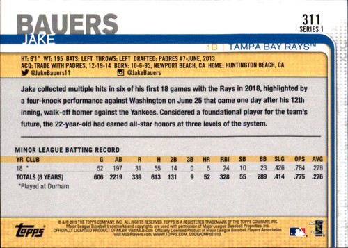 2019 Topps All-Star VARIANTE ARGENT #301 - #452 Choisissez votre propre JOUEUR D'ÉQUIPE FAV - Photo 33 sur 305
