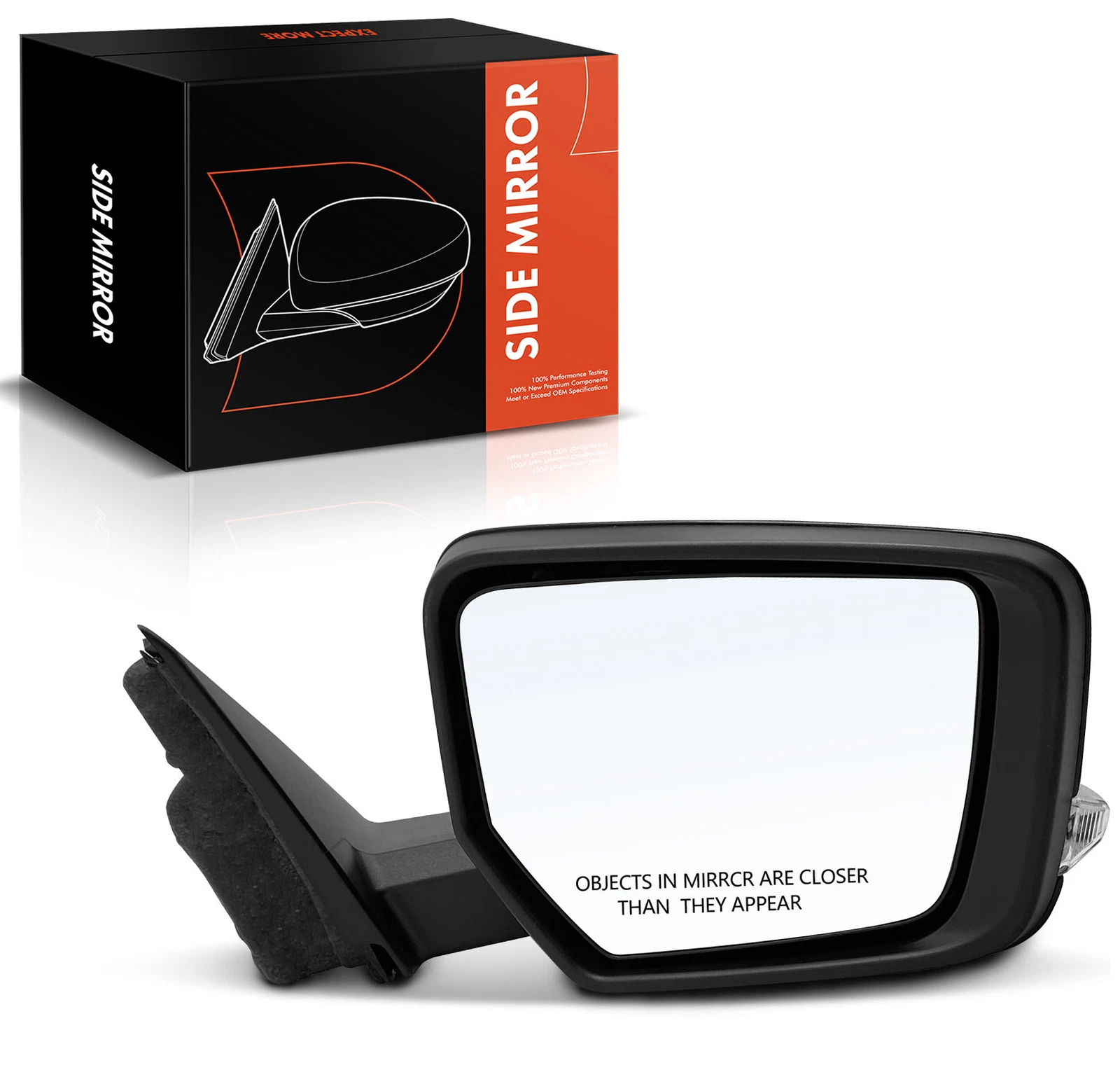 Passenger Power Mirror w/ Manual Fold & Turn Signal Light & Heated for Chevrolet