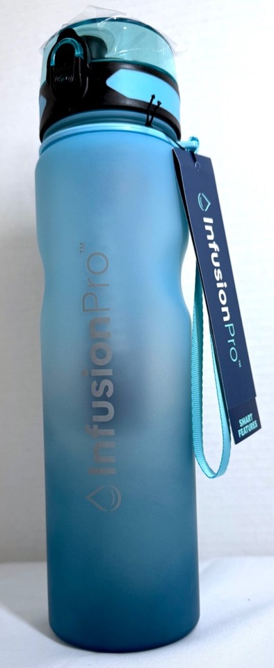 Infusion Pro 32oz Fruit Infuser Water Bottle With Time Marker & Recipe EBook