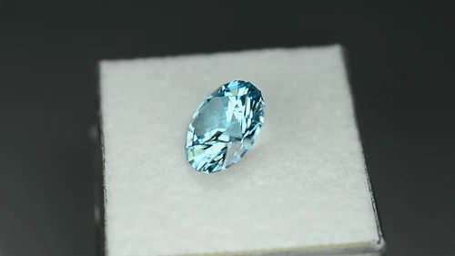 4.45cts FANTASTIC CUSTOM ROUND CUT NATURAL SEAFOAM BLUE ZIRCON - Video 1 of 1