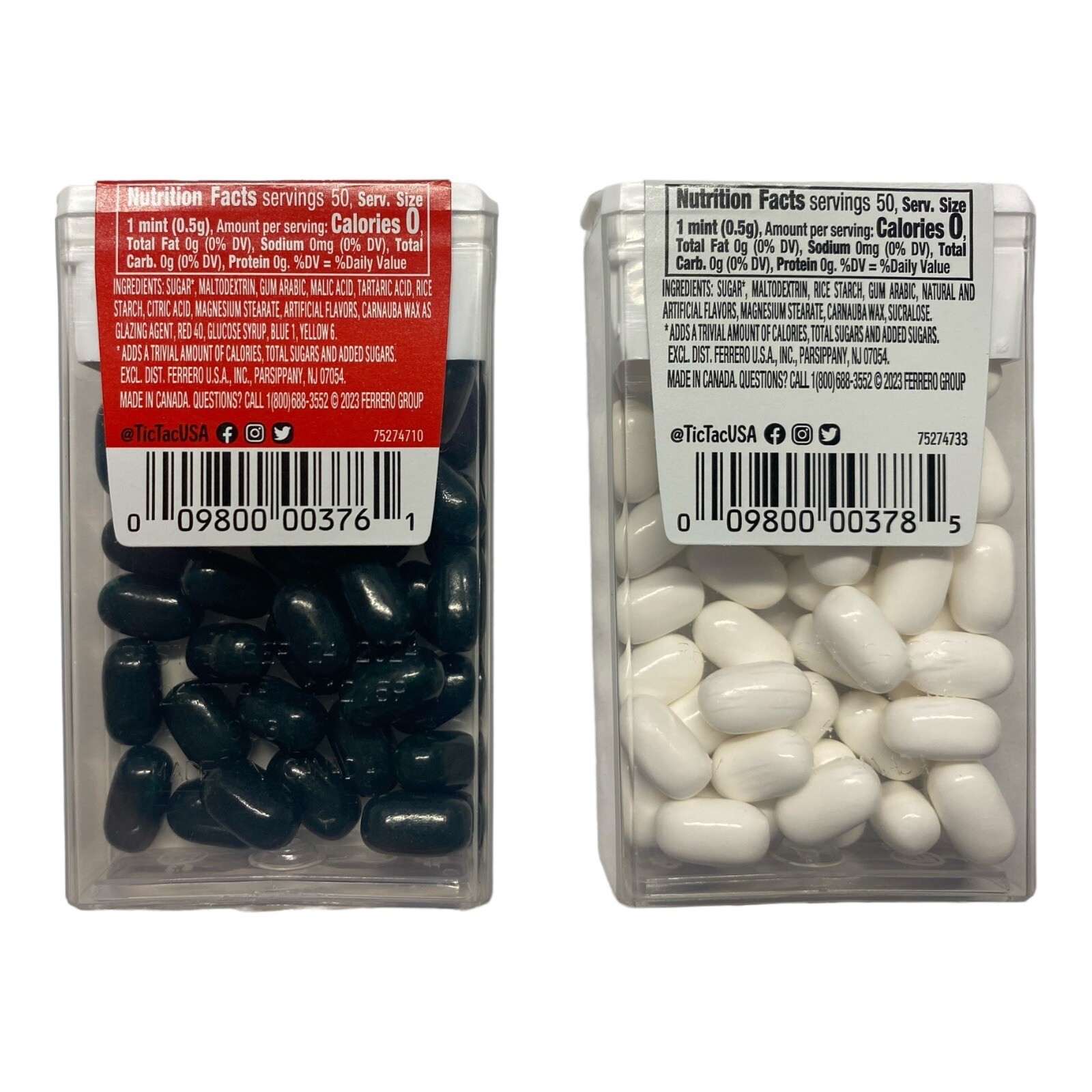 Tic Tac Naughty or Nice Mint Set Candy Cane & Cherry Lumps of Coal (2