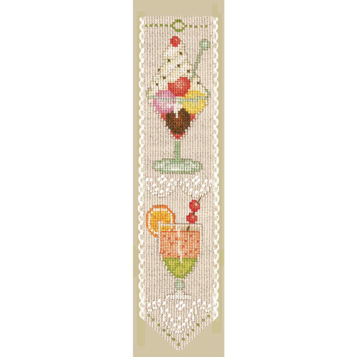 Le Bonheur des Dames bookmark counted cross stitch kit ""Cocktail"", 5x20cm, DIY