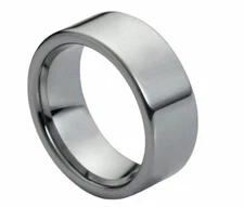 Free Engraving - Tungsten Carbide High Polish Pipe Cut Wedding Band Ring