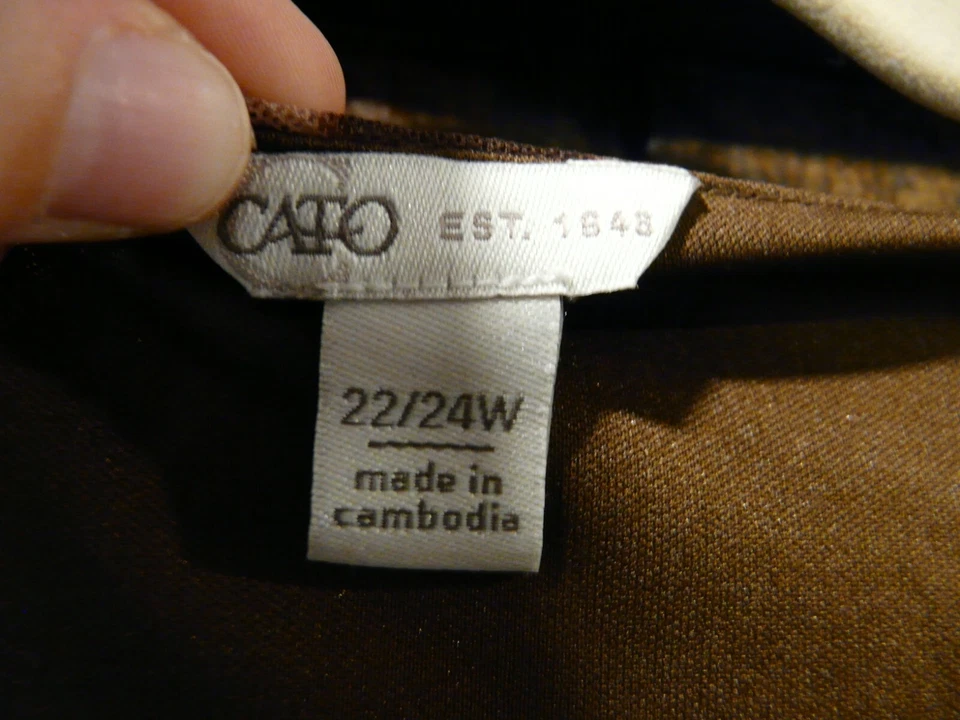 Top Cato Talla 22/24 Manga Larga Marrón Floral Estampado Animal Boho Campesino Hippie Foto 2 de 4