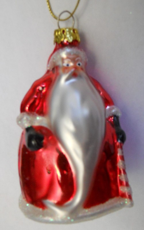 Nightmare Before Christmas Santa SANDY CLAWS Blown Glass Ornament Disney Store