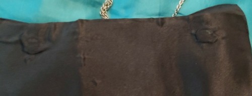 New Look Gold Stones on Pleated Satin Black Party Wear Hand/Shoulder/Clutch Bag - Picture 4 of 11